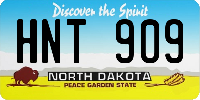 ND license plate HNT909