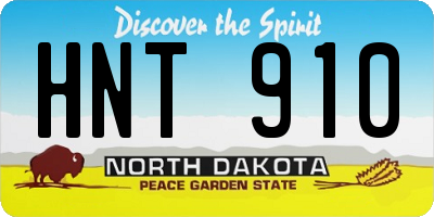 ND license plate HNT910