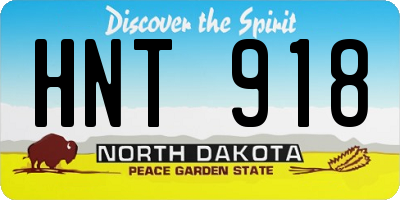 ND license plate HNT918