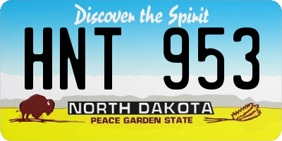 ND license plate HNT953