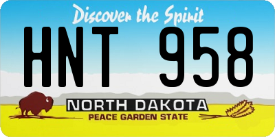 ND license plate HNT958
