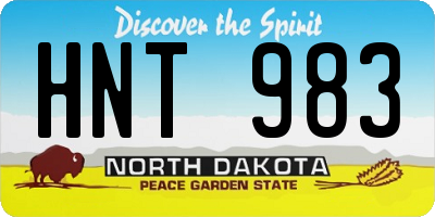 ND license plate HNT983