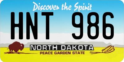 ND license plate HNT986