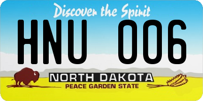 ND license plate HNU006