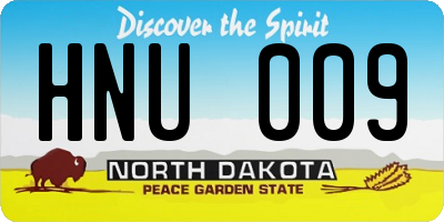 ND license plate HNU009
