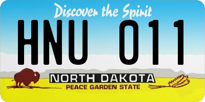 ND license plate HNU011