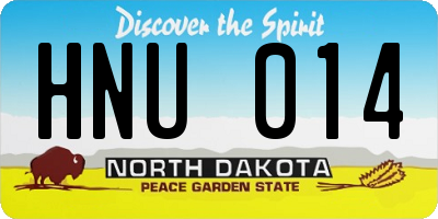 ND license plate HNU014