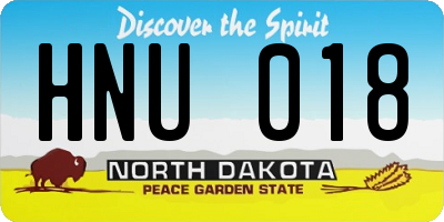 ND license plate HNU018