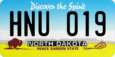 ND license plate HNU019
