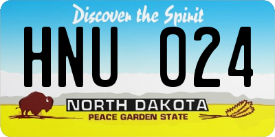 ND license plate HNU024