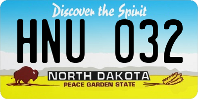 ND license plate HNU032