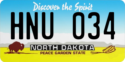 ND license plate HNU034