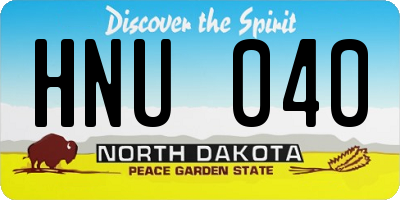 ND license plate HNU040