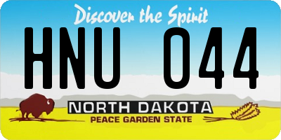 ND license plate HNU044