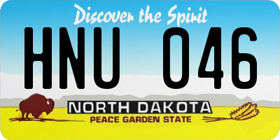 ND license plate HNU046