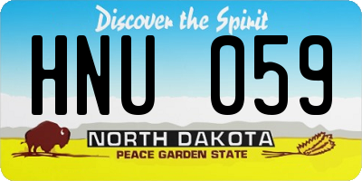 ND license plate HNU059