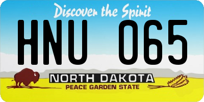 ND license plate HNU065