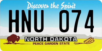 ND license plate HNU074