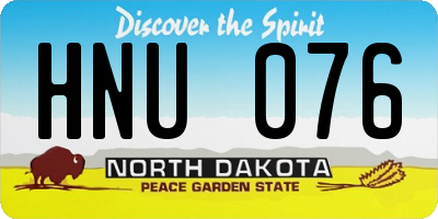 ND license plate HNU076