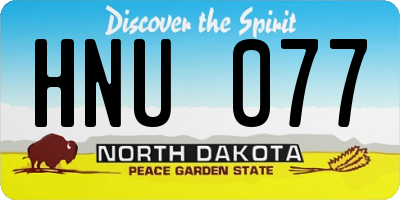 ND license plate HNU077