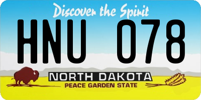 ND license plate HNU078