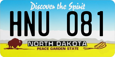 ND license plate HNU081