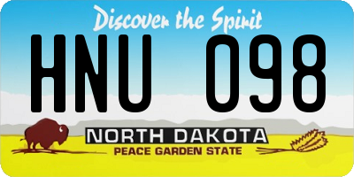 ND license plate HNU098