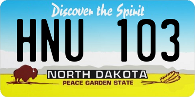 ND license plate HNU103