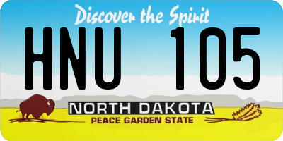 ND license plate HNU105