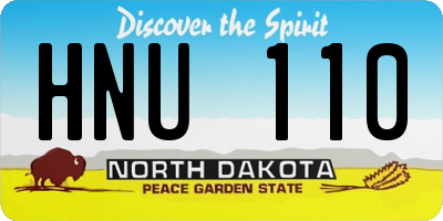 ND license plate HNU110