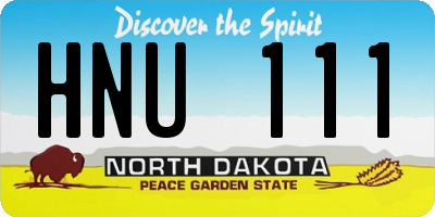 ND license plate HNU111
