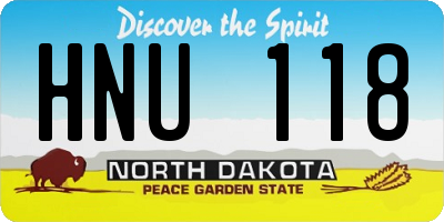 ND license plate HNU118