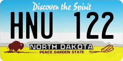 ND license plate HNU122