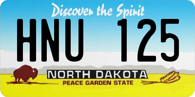 ND license plate HNU125