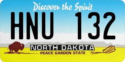ND license plate HNU132