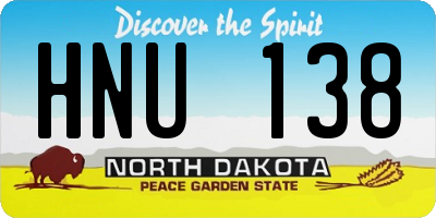 ND license plate HNU138