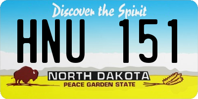 ND license plate HNU151