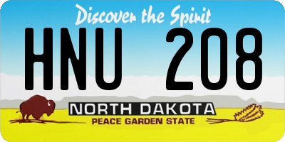 ND license plate HNU208