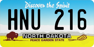 ND license plate HNU216