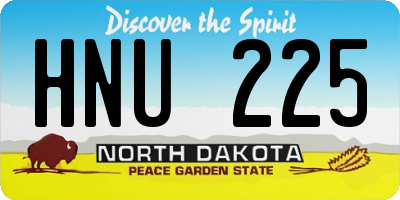 ND license plate HNU225
