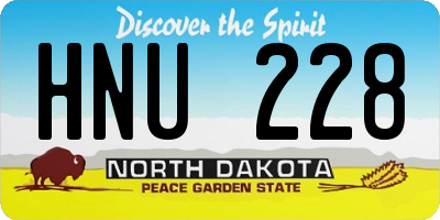ND license plate HNU228