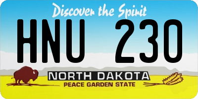 ND license plate HNU230