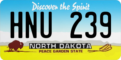 ND license plate HNU239