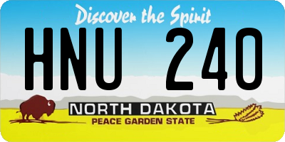 ND license plate HNU240
