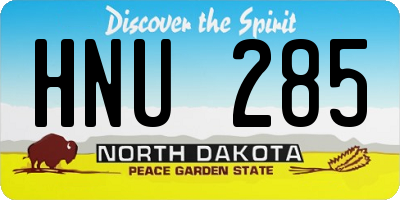 ND license plate HNU285