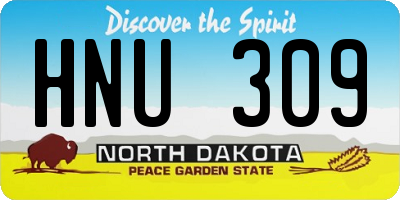 ND license plate HNU309