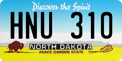 ND license plate HNU310