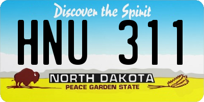 ND license plate HNU311