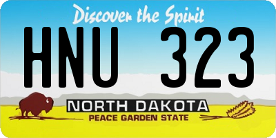 ND license plate HNU323