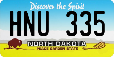 ND license plate HNU335